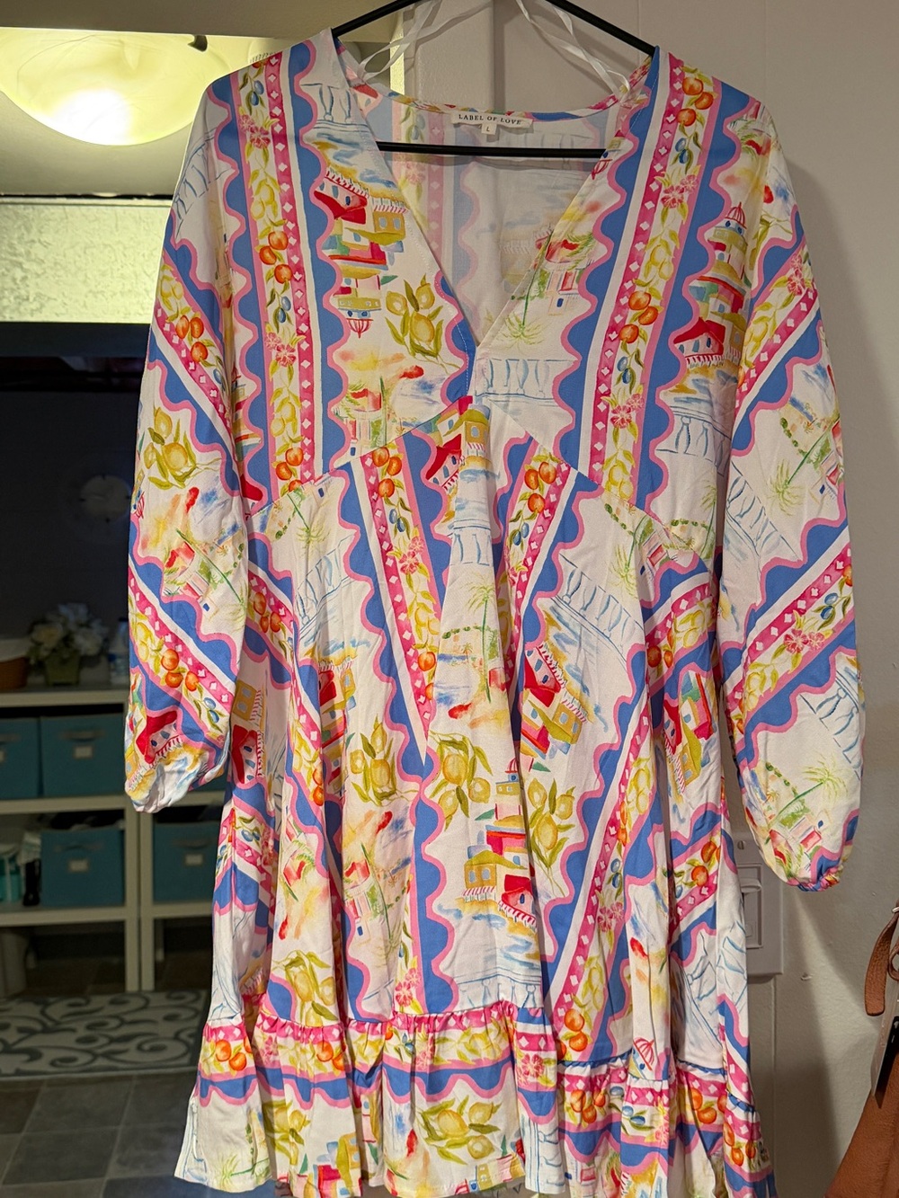 Label of Love Colorful Printed V-Neck Tiered Women’s Dress
